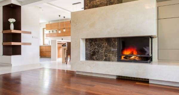 modern fireplace