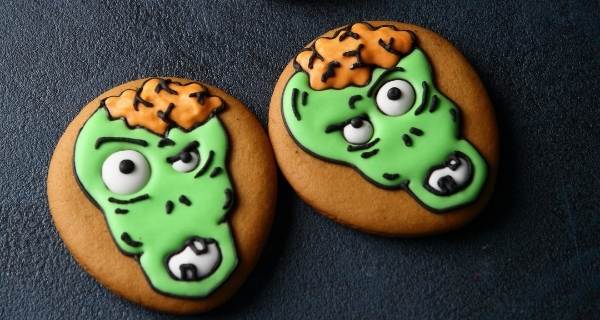 cookies with zombie faces