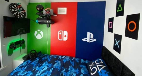 games console childs room