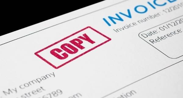 invoice with copy in red