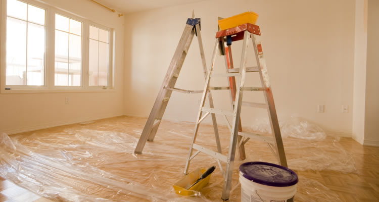 ladder in a room